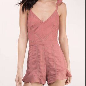 NWT The Jetset Diaries TJD Sz L Women's Getaway Moss Coral Striped Romper